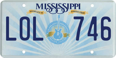 MS license plate LOL746