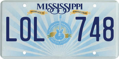 MS license plate LOL748