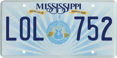 MS license plate LOL752