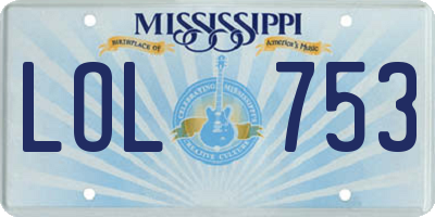 MS license plate LOL753