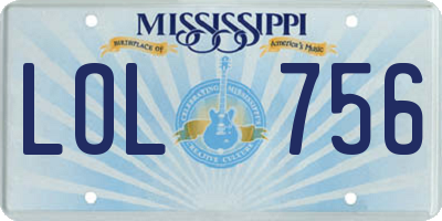 MS license plate LOL756