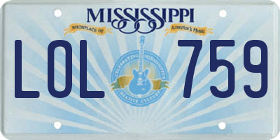 MS license plate LOL759