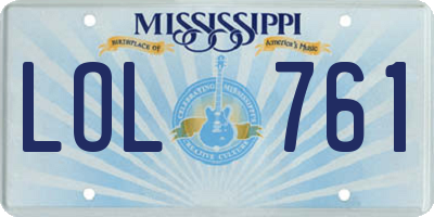 MS license plate LOL761