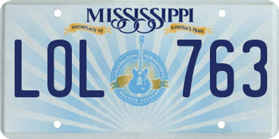 MS license plate LOL763