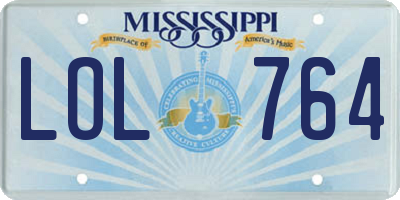 MS license plate LOL764