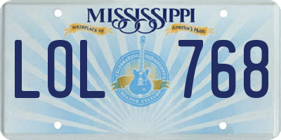 MS license plate LOL768
