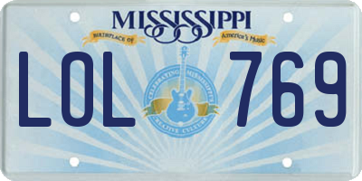MS license plate LOL769