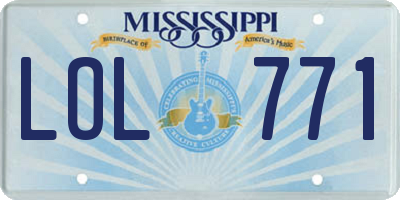 MS license plate LOL771
