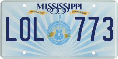 MS license plate LOL773