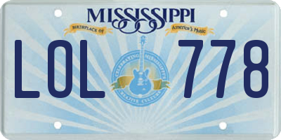 MS license plate LOL778