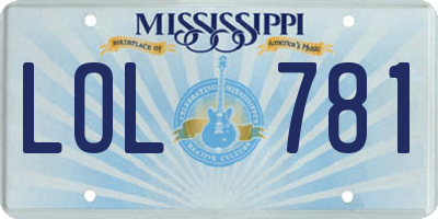 MS license plate LOL781
