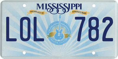 MS license plate LOL782