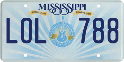 MS license plate LOL788