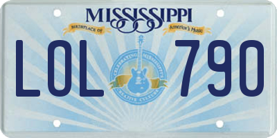 MS license plate LOL790