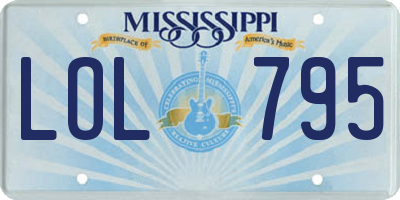 MS license plate LOL795