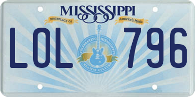 MS license plate LOL796