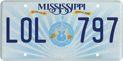 MS license plate LOL797
