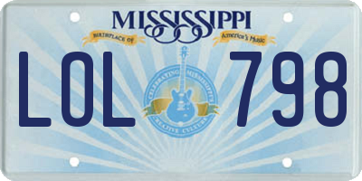 MS license plate LOL798