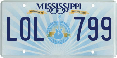 MS license plate LOL799