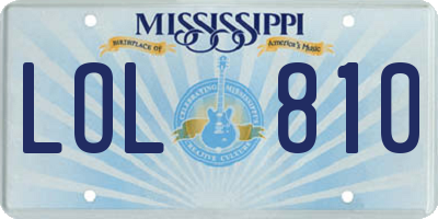 MS license plate LOL810