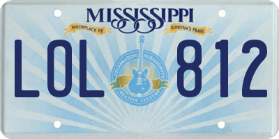 MS license plate LOL812