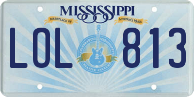 MS license plate LOL813