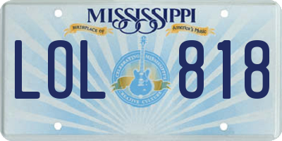 MS license plate LOL818