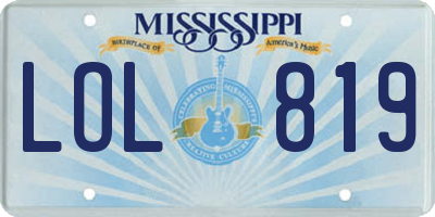 MS license plate LOL819