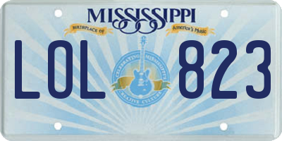 MS license plate LOL823