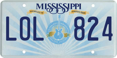 MS license plate LOL824