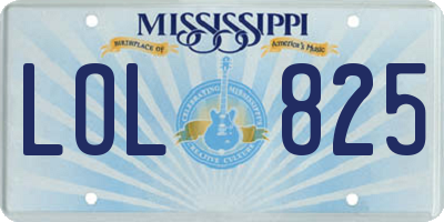 MS license plate LOL825