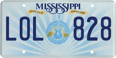 MS license plate LOL828
