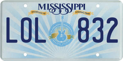 MS license plate LOL832