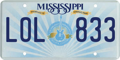MS license plate LOL833