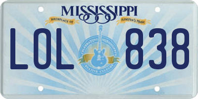 MS license plate LOL838