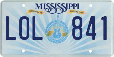 MS license plate LOL841