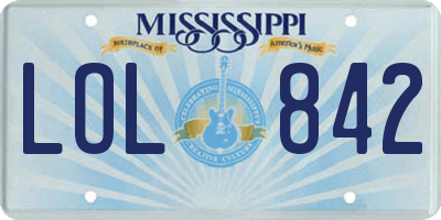 MS license plate LOL842