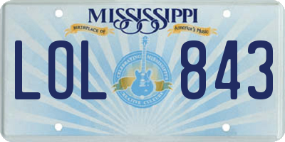 MS license plate LOL843