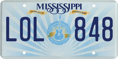 MS license plate LOL848