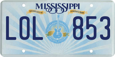 MS license plate LOL853