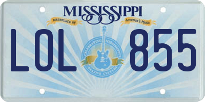 MS license plate LOL855