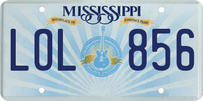MS license plate LOL856