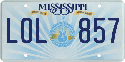 MS license plate LOL857
