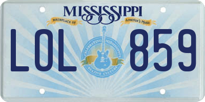MS license plate LOL859