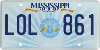 MS license plate LOL861