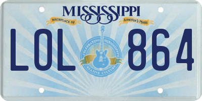 MS license plate LOL864