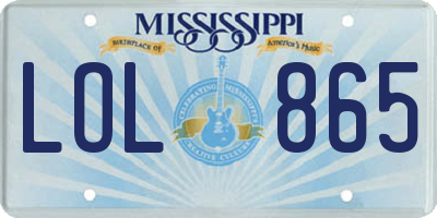 MS license plate LOL865