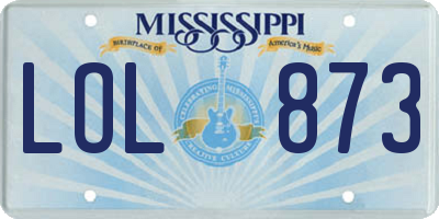 MS license plate LOL873