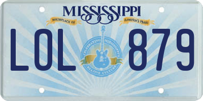 MS license plate LOL879