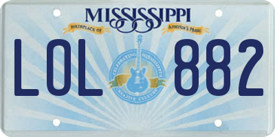 MS license plate LOL882